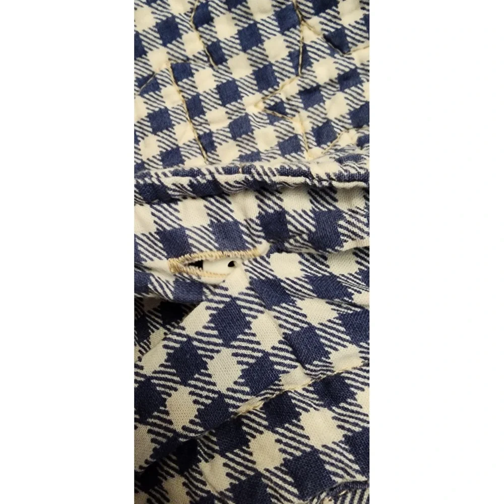 Martha Stewart Quilt Set Full Queen Red White Blue Americana Striped Star Cotton